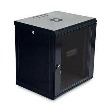Шафа серверна SteelNet 12U 600 x 450 для мережевого обладнання (скло, чорний) 296739 фото