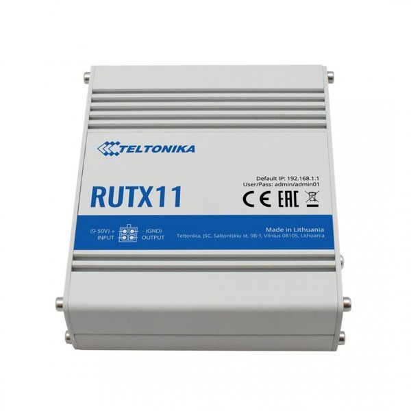 Беспроводной маршрутизатор Teltonika RUTX11 industrial, AC1200, BLE, 1xGE WAN, 3xGE LAN, 2xSIM 235674 фото