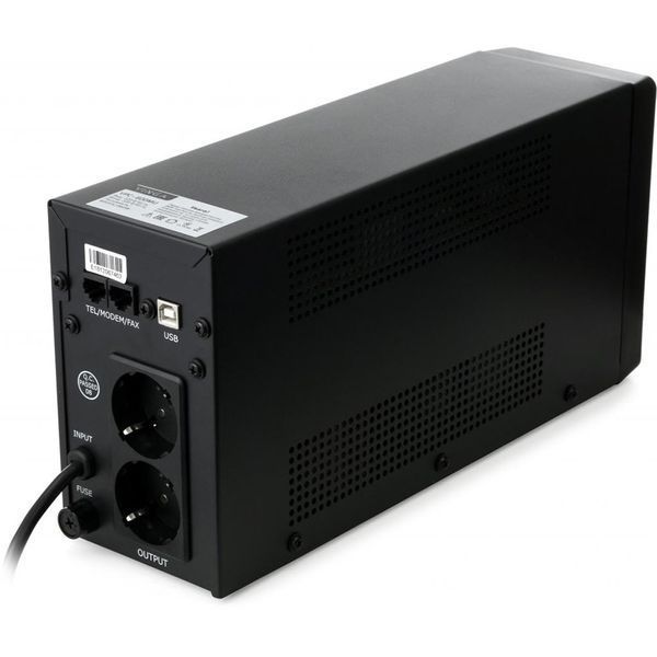Джерело безперебійного живлення Vinga VPC-600MU 600ВА / 360 Вт з LCD-дисплеєм з USB у металевому корпусі 201124 фото