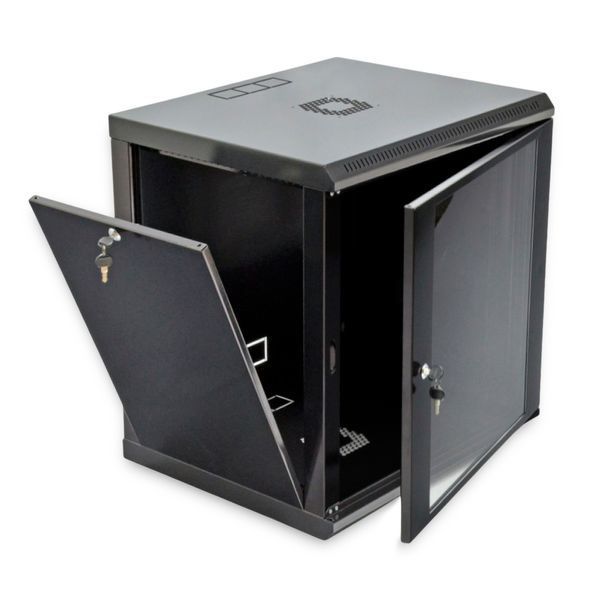 Шкаф серверный SteelNet 12U 600 x 450 для сетевого оборудования (стекло, черный) 296739 фото