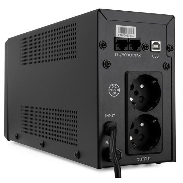 Джерело безперебійного живлення Vinga VPC-600MU 600ВА / 360 Вт з LCD-дисплеєм з USB у металевому корпусі 201124 фото
