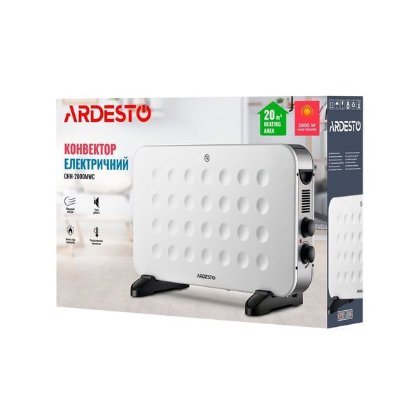 Конвектор електричний Ardesto CHH-2000MWC 2000 Вт, 20 м2, відкритий нагрів.елемент, IP20, мех.управління