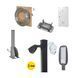 Комплект: Світильник світлодіодний Lightwell ZY-DY11-65K-100W + Стовп 103Р 4м + Кронштейн DS-1275ZJ + Бандажна стрічка SB 207 20х0,7 бухта 50м + Замок BCS-20 + Кронштейн ZelK КСУР (труба: 50) (довжина труби: 700) 2575862 фото 1