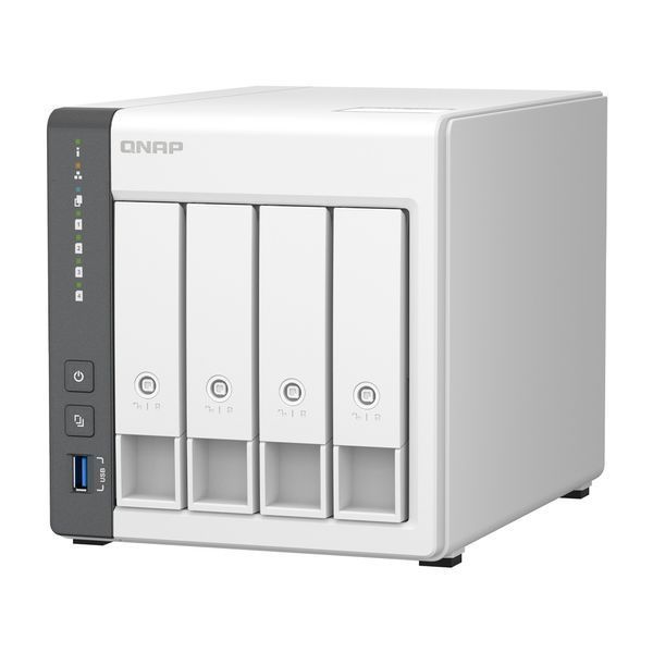 Система хранения данных QNAP TS-433-4G с 4 отсеками для дисков, 4 ГБ DDR4, настольное исполнение