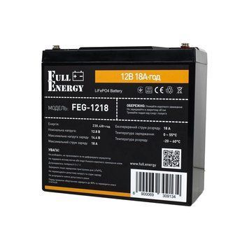 Акумулятор LiFePO4 12.8В 18А&middot;год 230 Вт&middot;год Full Energy FEG-1218 orange для ДБЖ OC000006249 фото