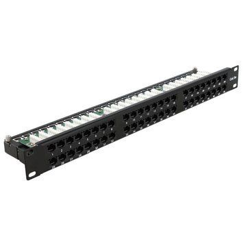 Патч-панель Hypernet 48 портов UTP кат.5е 19" PP-KUTP48-1U с держателем кабеля 116149 фото