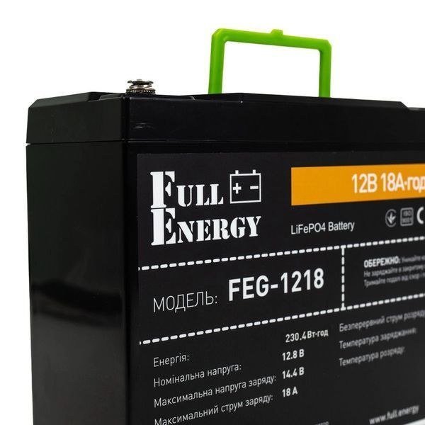 Акумулятор LiFePO4 12.8В 18А&middot;год 230 Вт&middot;год Full Energy FEG-1218 orange для ДБЖ OC000006249 фото