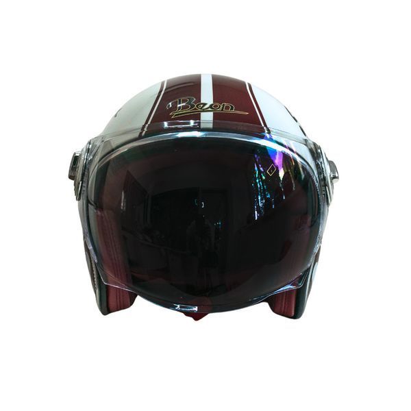 Мотошлем открытый Beon B-108A ABS SUPER SPORT SHINY CREAM/RED (глянец кремовый/красный), размер XXL 298675 фото