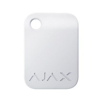 Защищенный бесконтактный брелок Ajax Tag white для клавиатуры KeyPad Plus 173359 фото