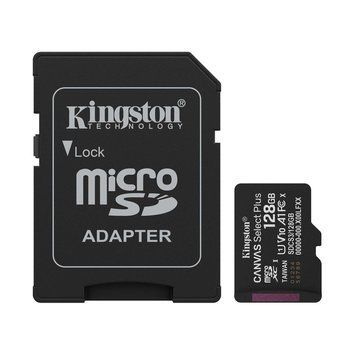 Карта памяти microSDXC Kingston 128GB Canvas Select Plus Class 10 UHS-I + SD-адаптер (SDCS3/128GB)