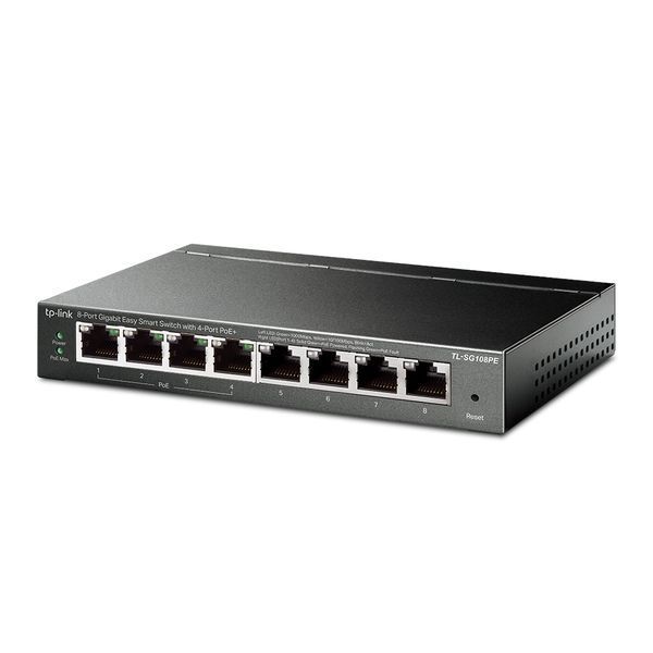 PoE-коммутатор TP-Link EasySmart TL-SG108PE гигабитный 8-портовый с 4 PoE+ портами управляемый 106401 фото