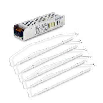 Комплект из 5-ти светильников LED линейных 450мм 10Вт 6500K Faraday Electronics + Блок питания Full Energy BGL1-12V60W 12В/5А/60Вт