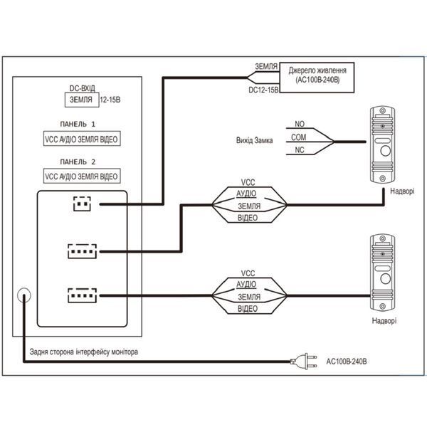 Комплект відеодомофона BCOM BD-710C Kit: відеодомофон 7" white та відеопанель copper
