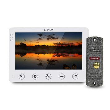 Комплект видеодомофона BCOM BD-710S Kit: видеодомофон 7" white и видеопанель silver