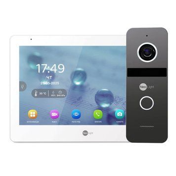 Комплект Neolight MEZZO Hybrid IP KIT Graphite: гібридний відеодомофон 10.1" з Wi-Fi, 2 Мп відеопанель та PoE адаптер для панелі виклику