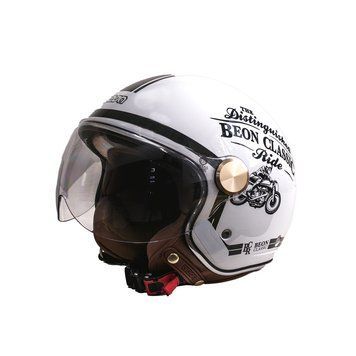 Мотошлем открытый Beon B-120 202 SHINY LIGHT GREY (глянец светло-серый), размер XL