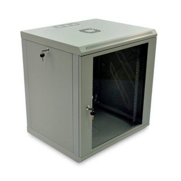Шафа серверна SteelNet 12U 600 x 600 для мережевого обладнання (скло, сірий) 283067 фото