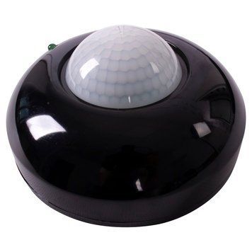 Датчик руху інфрачервоний стельовий e.sensor.pir.07.black (чорний), 360&deg;, IP20