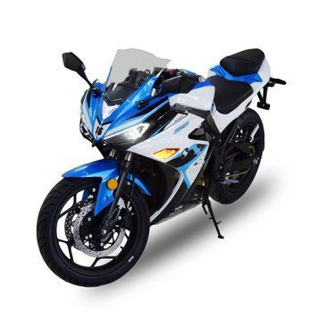 Електроскутер TV6 mid-drive FST 3000W 72V 60Ah white & blue