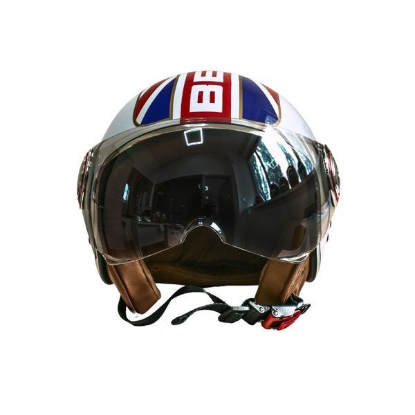 Мотошолом відкритий Beon B-110B FLAG SHINY WHITE/RED/BLUE (глянець білий/червоний/синій), розмір L 298682 фото
