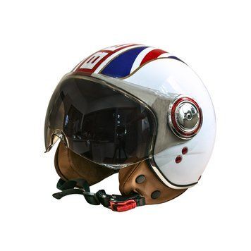 Мотошлем открытый Beon B-110B FLAG SHINY WHITE/RED/BLUE (глянец белый/красный/синий), размер XL