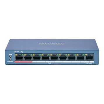 Неуправляемый PoE-коммутатор Hikvision DS-3E0109P-E(C) с 8 портами PoE