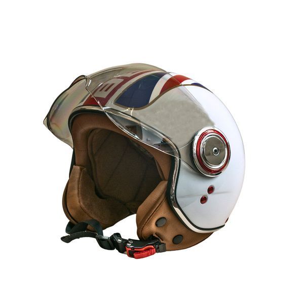 Мотошолом відкритий Beon B-110B FLAG SHINY WHITE/RED/BLUE (глянець білий/червоний/синій), розмір XL