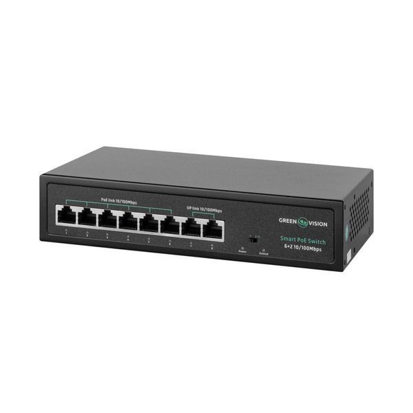 Коммутатор сетевой GreenVision POE GV-015-D-06+2P