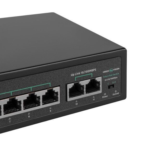 Коммутатор сетевой GreenVision POE GV-016-D-09+2P