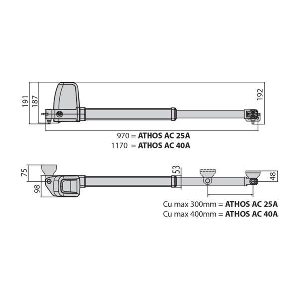 Автоматика для распашных ворот BFT ATHOS AC A25 BASE KIT комплект