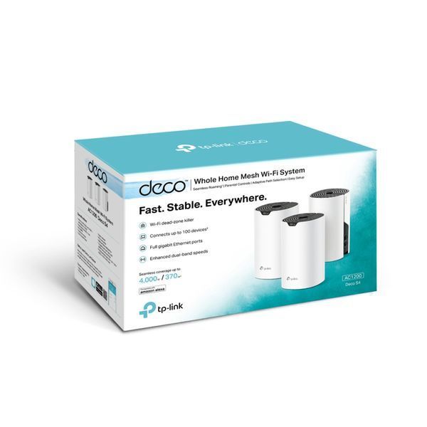 Точка доступа TP-Link DECO S4 (3-pack) AC1200 домашняя Mesh Wi-Fi система, 2xGE LAN/WAN 118505 фото