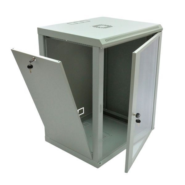 Шкаф серверный SteelNet 15U 600 x 500 для сетевого оборудования (стекло, серый) 301974 фото