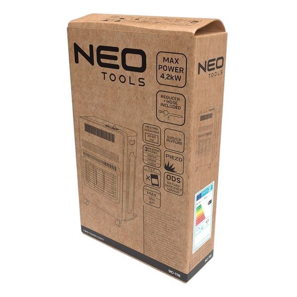 Обогреватель газовый инфракрасный Neo Tools 90-118 (1.5&ndash;4.2 кВт) комплект со шлангом