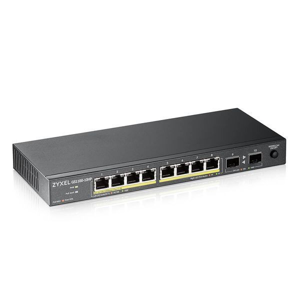 Неуправляемый PoE-коммутатор ZyXEL GS1100-10HP (GS1100-10HP-EU0101F) с 8 портами PoE