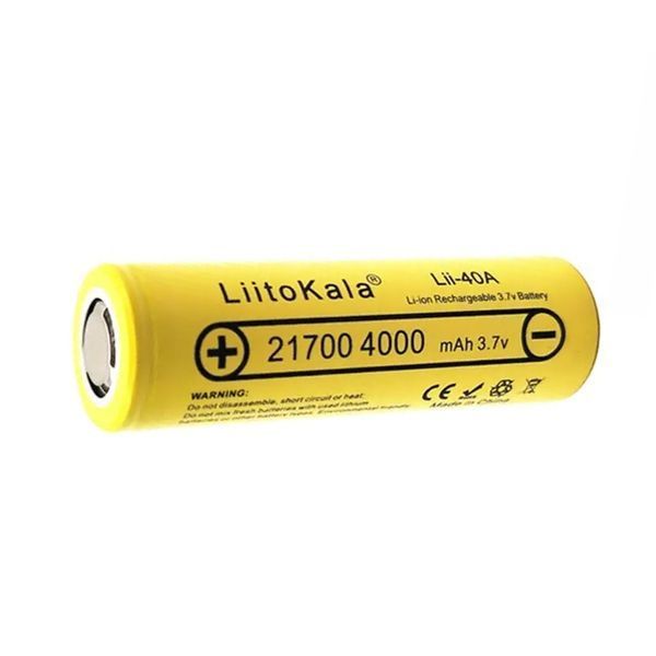 Акумулятор LiitoKala 21700 Lii-40A 3.7В 4000мА&middot;год Li-ion 262246 фото