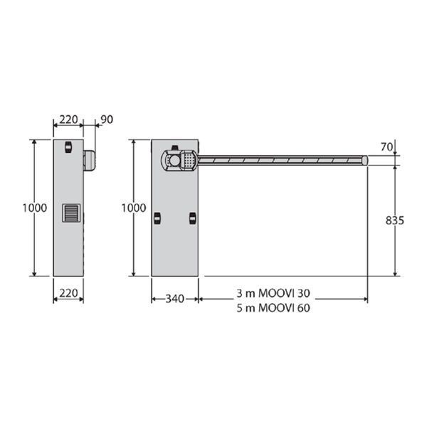 Автоматический шлагбаум BFT MOOVI 60 KIT со стрелой 6 м 303655 фото