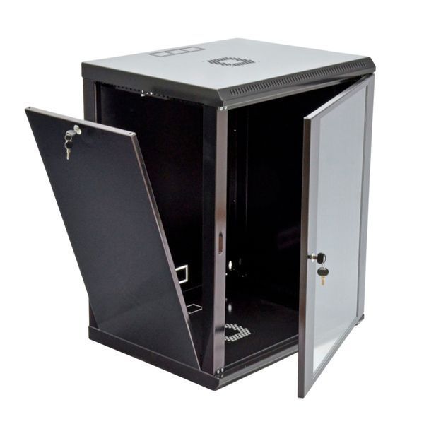 Шкаф серверный SteelNet 15U 600 x 500 для сетевого оборудования (стекло, черный) 301975 фото