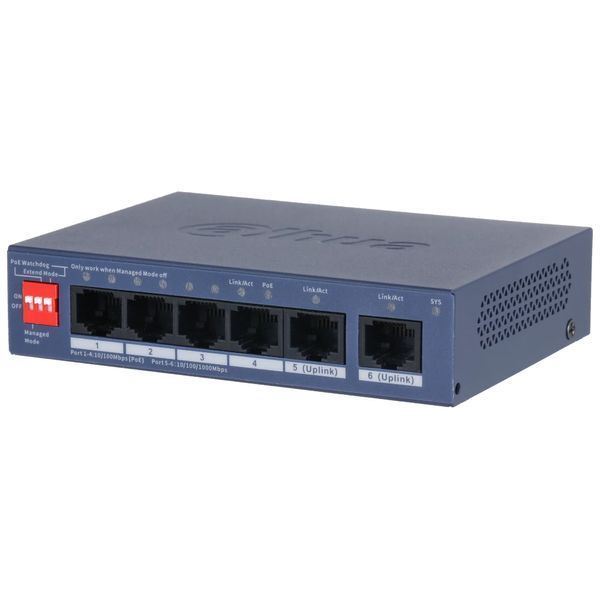 Управляемый PoE-коммутатор Dahua DH-CS4006-4ET2GT-36 с 4 портами PoE