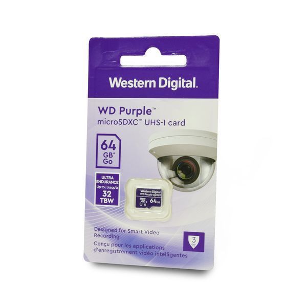 Карта памяти Western Digital MICRO SDXC 64GB UHS-I WDD064G1P0C WDC специализированная для видеонаблюдения 115577 фото