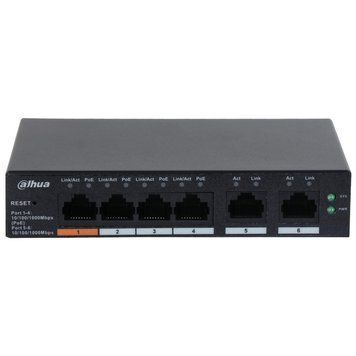 Керований PoE-комутатор гігабітний Dahua DH-CS4006-4GT-60 з 4 портами PoE
