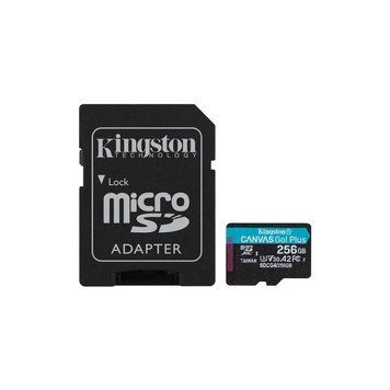 Карта памяти Kingston microSDXC 256GB Canvas Go! Plus G4 Class 10 UHS-I U3 V30 A2 + SD-адаптер (SDCG4/256GB)