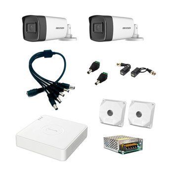 Комплект видеонаблюдения Hikvision на 2 уличные видеокамеры 5Мп аналоговый