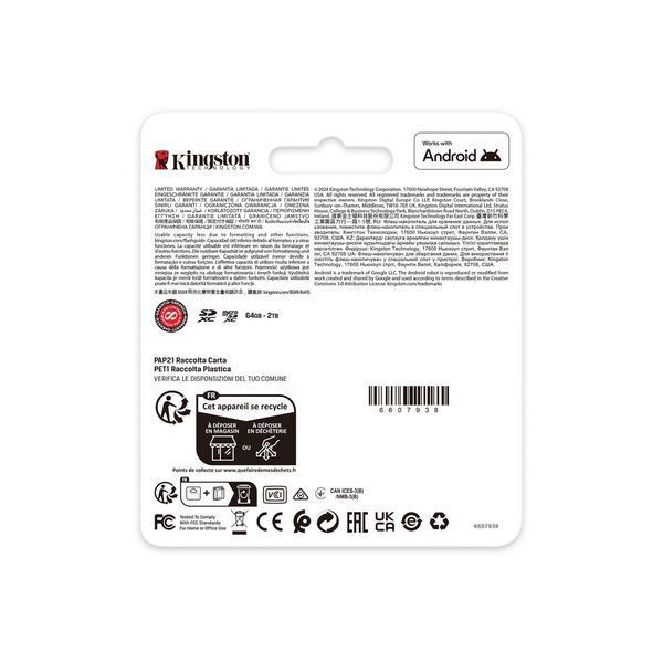 Карта пам'яті Kingston microSDXC 256GB Canvas Go! Plus G4 Class 10 UHS-I U3 V30 A2 + SD-адаптер (SDCG4/256GB)