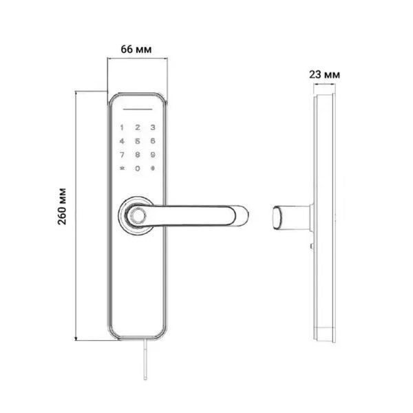 Умный дверной биометрический замок SEVEN LOCK SL-7740BF black (врезная часть 5050)