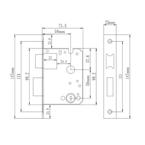 Розумний дверний біометричний замок SEVEN LOCK SL-7740BF grey (врізна частина 5050)