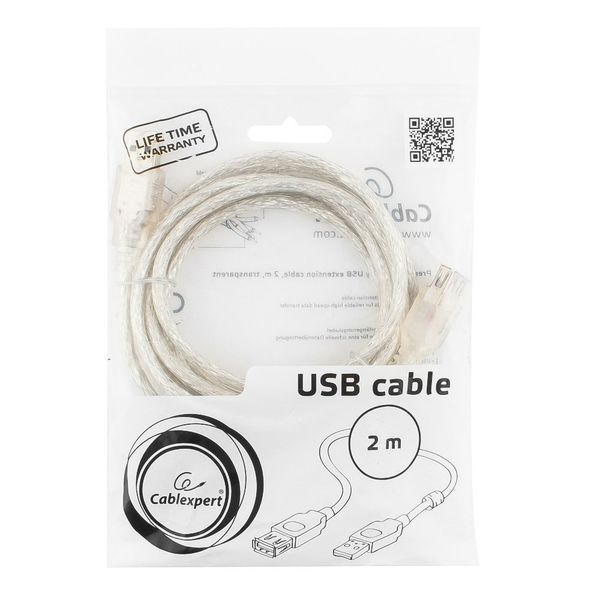 Подовжувач USB 2.0 AM/AF Cablexpert (CCF-USB2-AMAF-TR-2M) 2 метри з феритовим кільцем 278801 фото