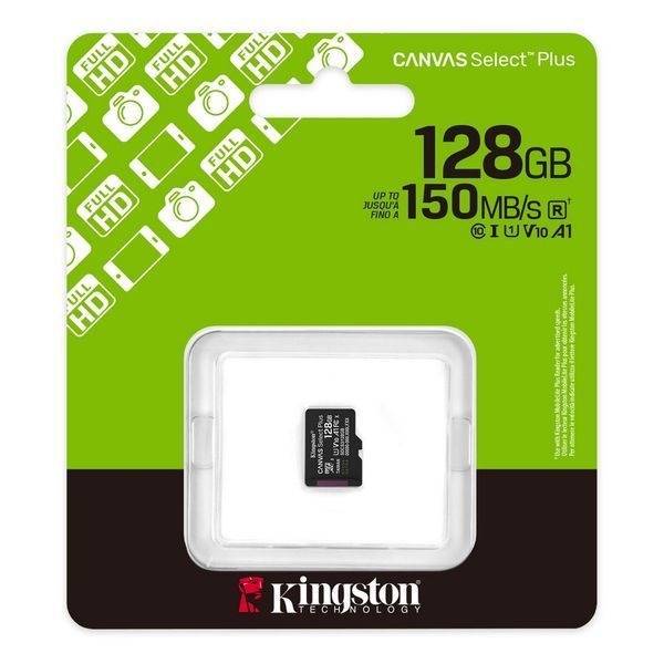 Карта пам'яті microSDXC Kingston 128Gb Canvas Select Plus Gen3 class 10 А1 UHS-I (SDCS3/128GBSP) 306056 фото