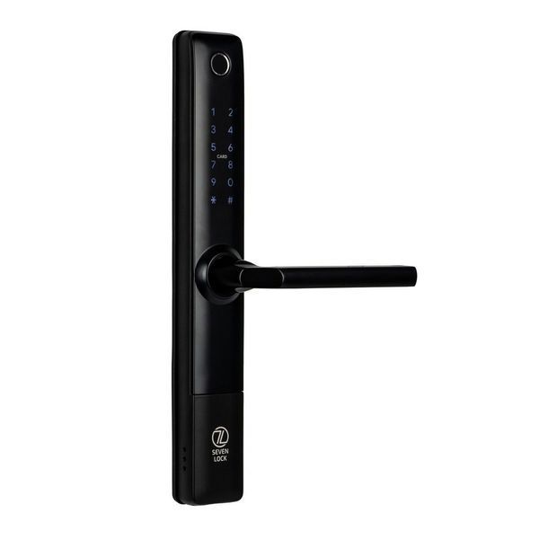 Умный дверной биометрический замок SEVEN LOCK SL-7762BF black (врезная часть 3585)