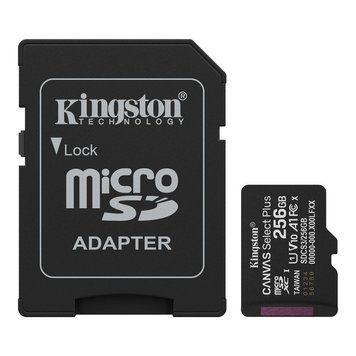 Карта памяти microSDXC Kingston 256Gb Canvas Select Plus Gen3 class 10 А1 UHS-I + SD-адаптер (SDCS3/256GB)