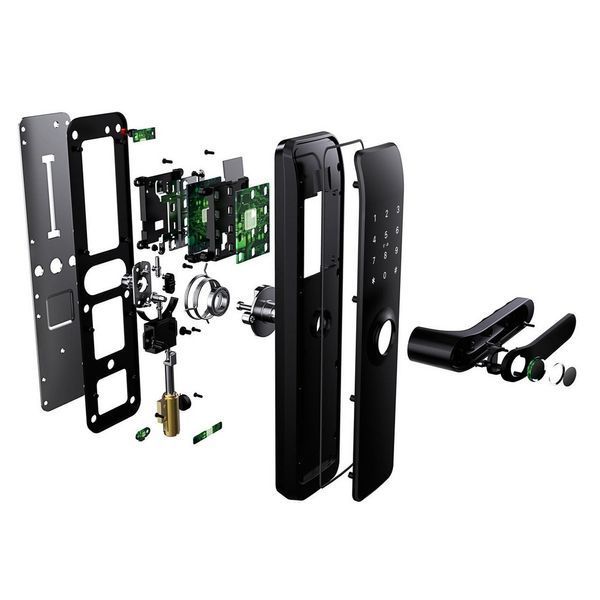 Умный дверной биометрический замок SEVEN LOCK SL-7767BF black (врезная часть 6068 Auto)